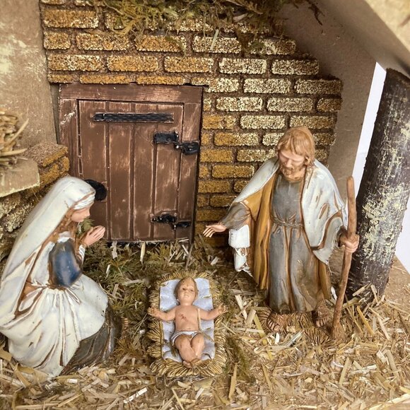 Collezione Moranduzzo Nativity Baby Jesus Mary Joseph Manger Made in Italy - Picture 2 of 10